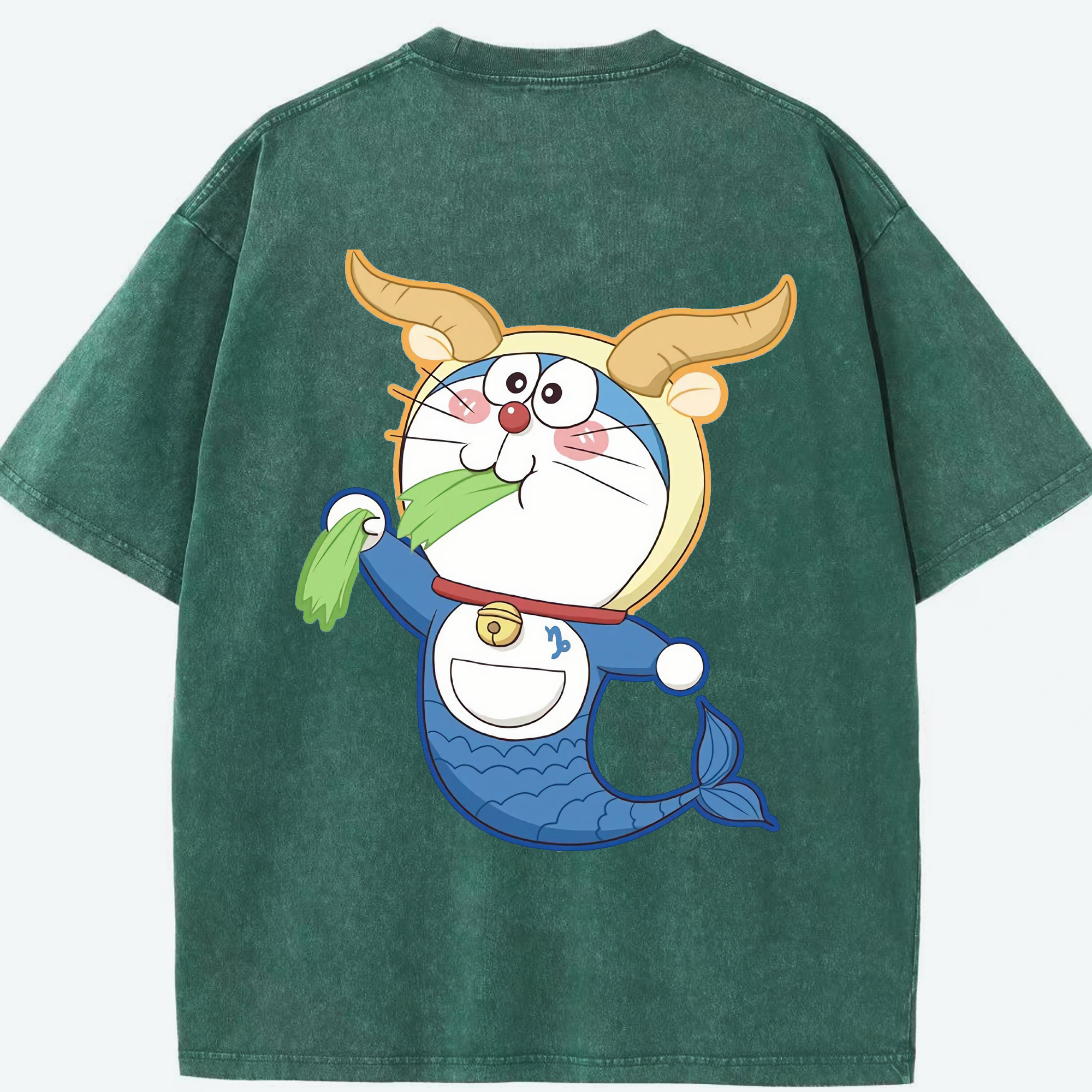 （画像用） ドラえもん Doraemon 綿100% ヴィンテージ風 半袖Tシャツ（背面プリント）